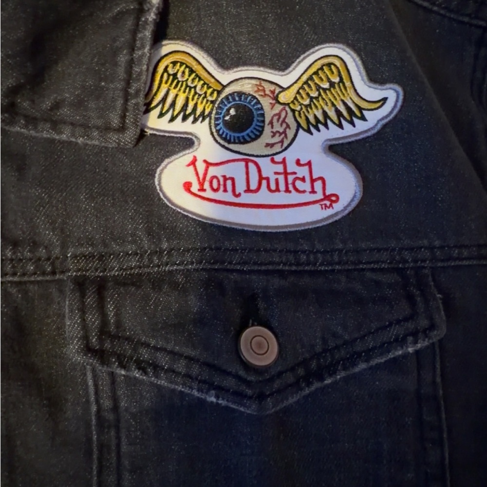 Von Dutch Dark Gray Denim Jacket - Picture 2 of 4